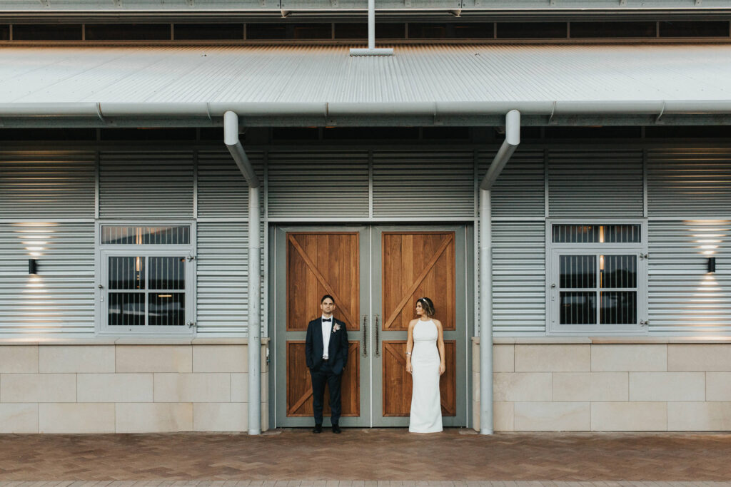 bride and groom Architectural wedding