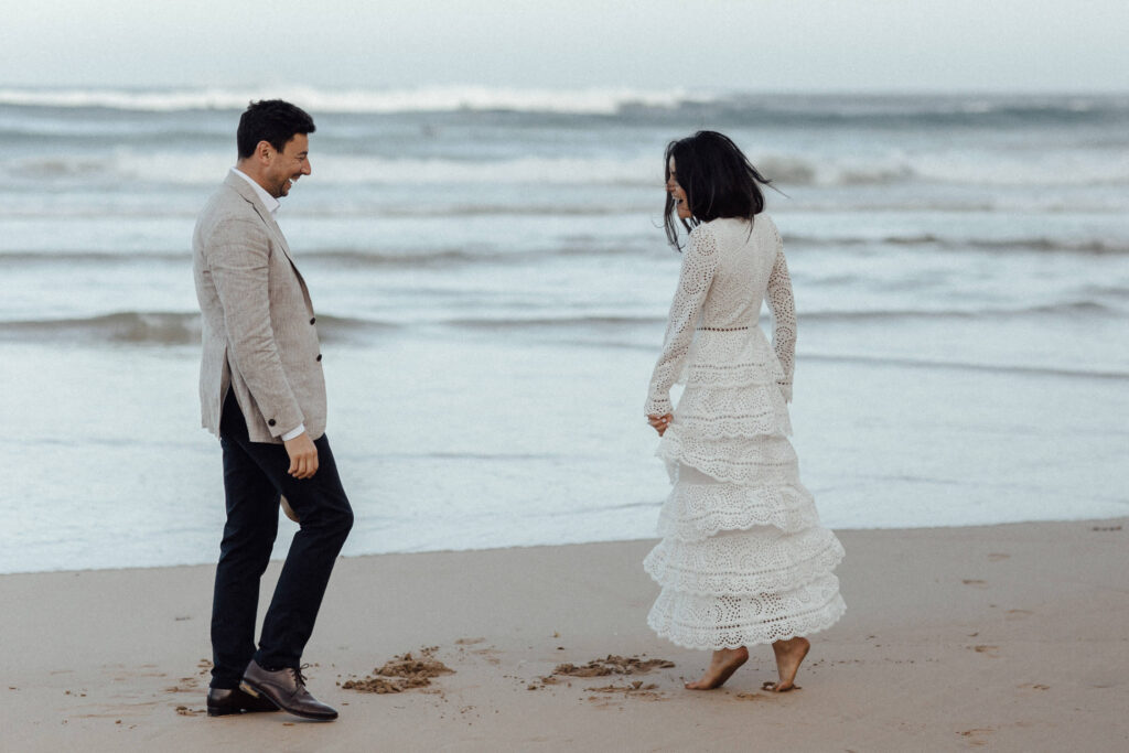 bride and groom dancing byron bay beach wedding