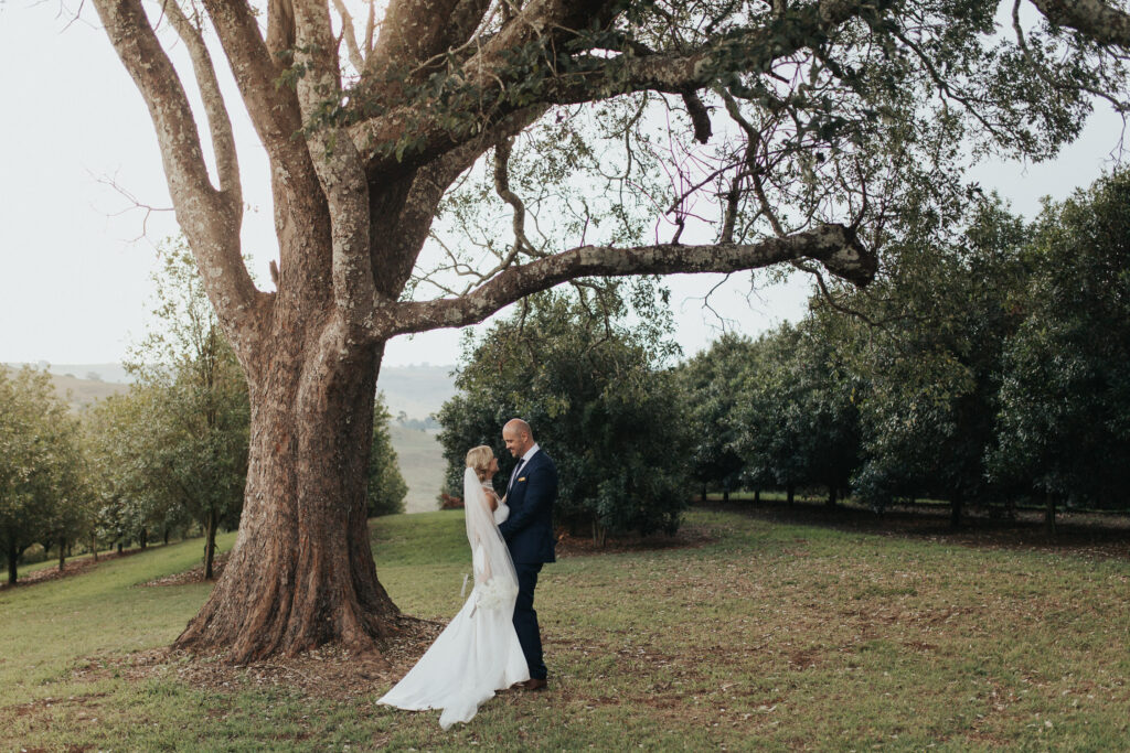 bride and groom portrait the orchard estate wedding