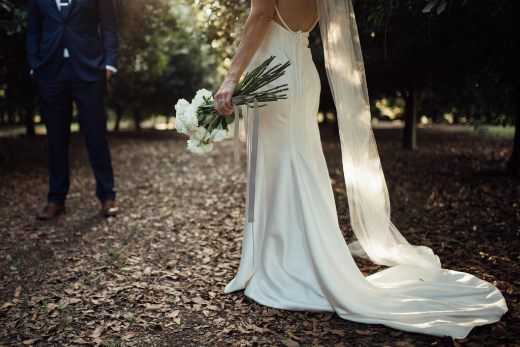 bride and groom portrait the orchard estate wedding