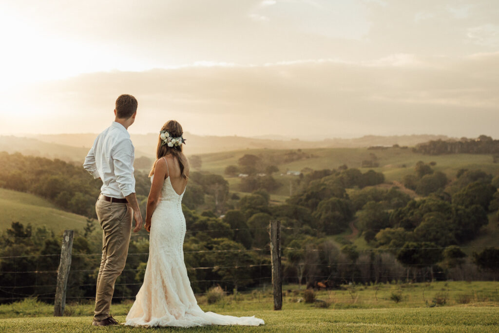 bride and groom portrait byron bay hinterland wedding