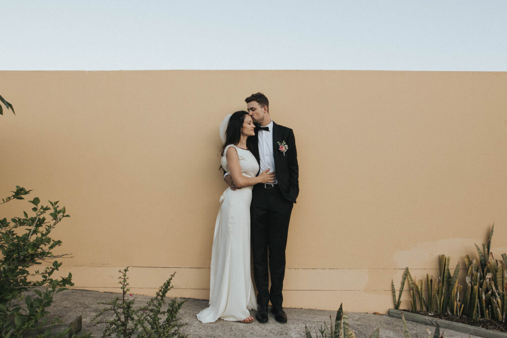 bride and groom portrait byron bay wedding