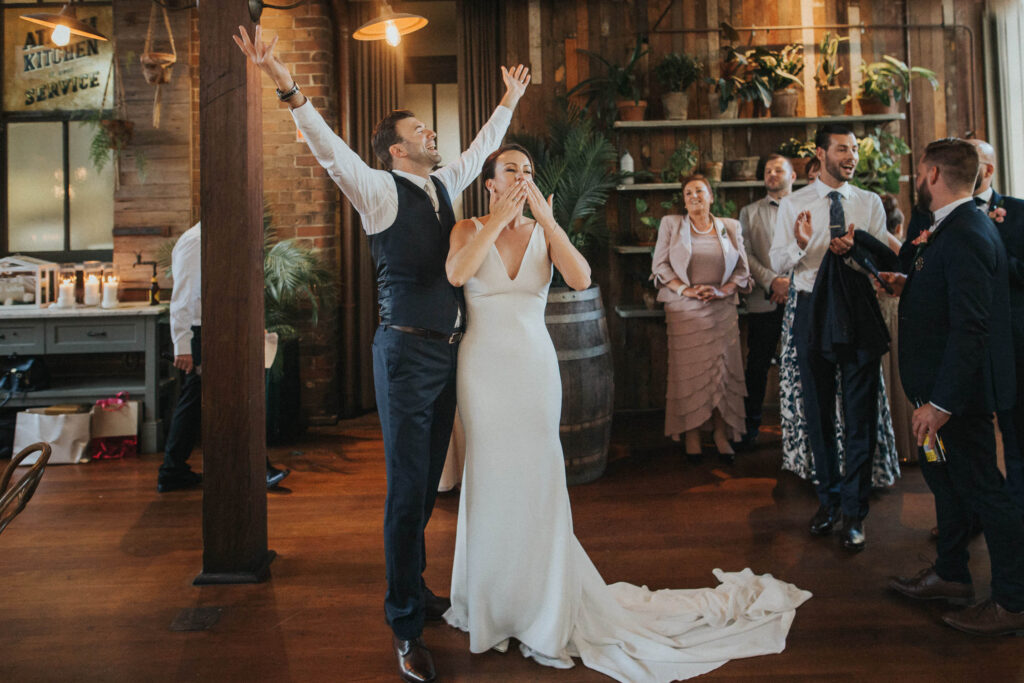 bride and groom dancing at grounds wedding
