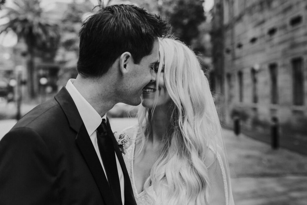 bride and groom portrait national art school wedding