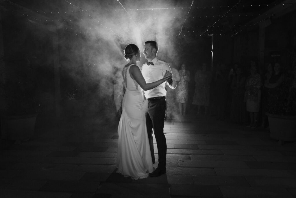 bride and groom dancing at gunners barracks wedding