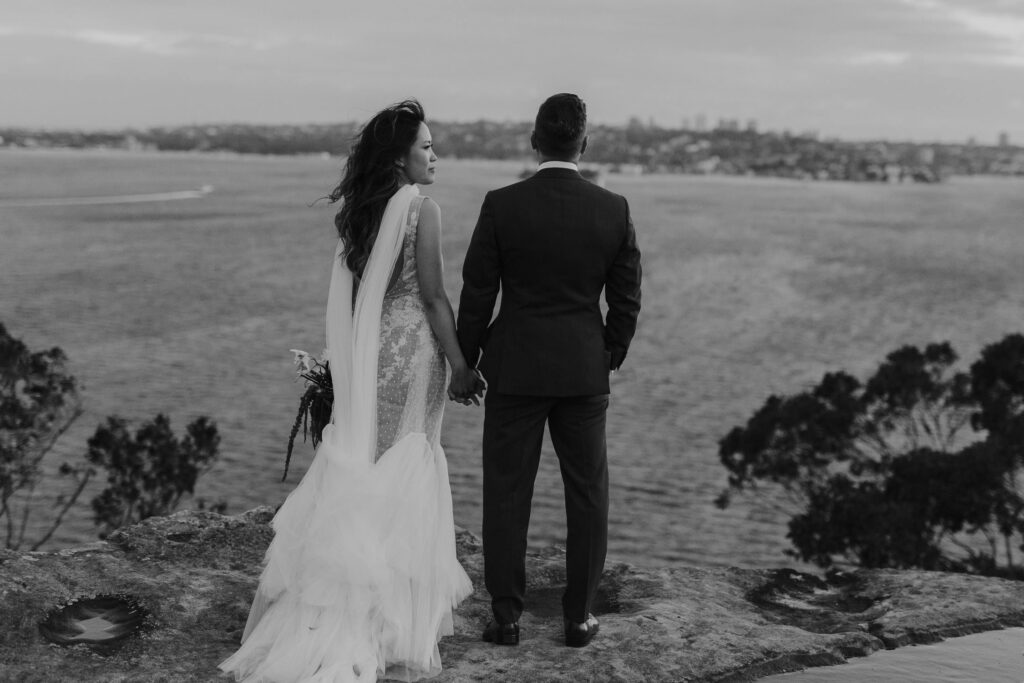 bride and groom portrait Tasmanian wedding