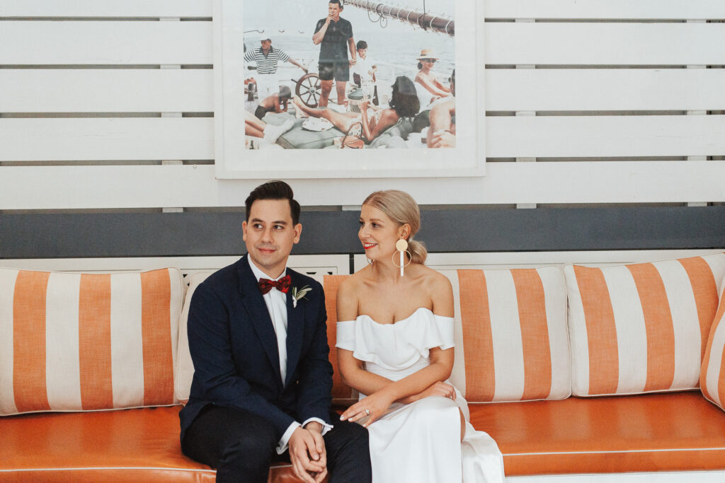 bride and groom portrait ivy penthouse wedding