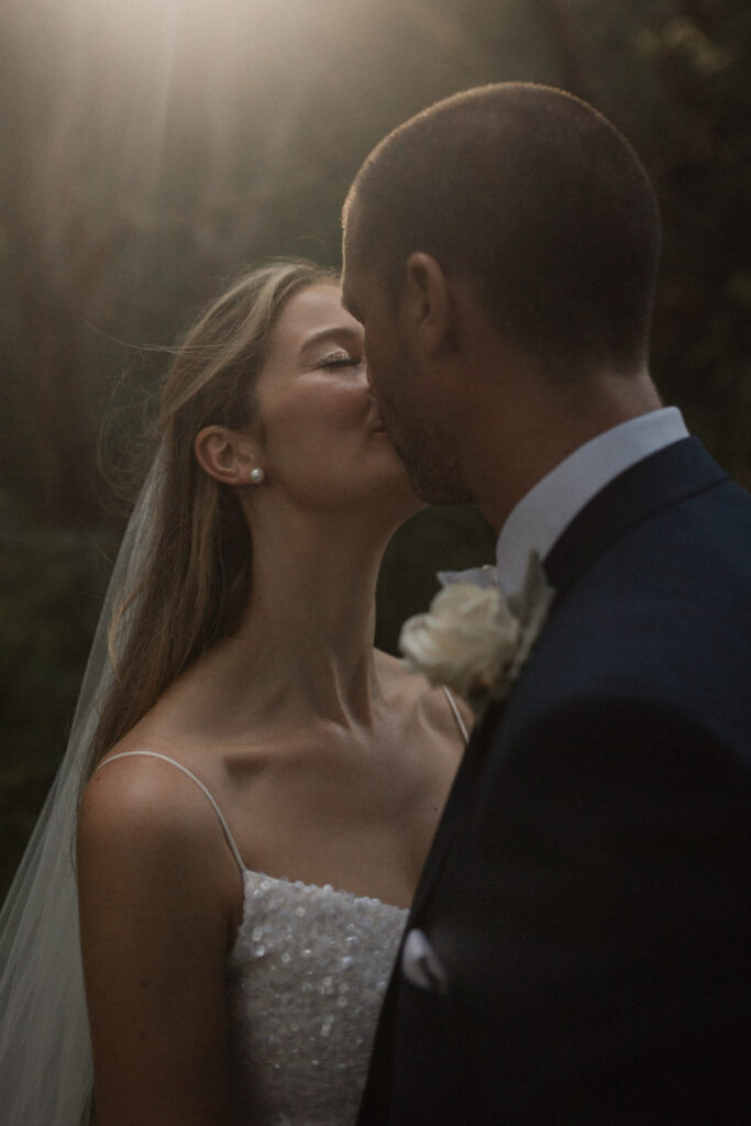 bride and groom portrait ripples chowder bay wedding
