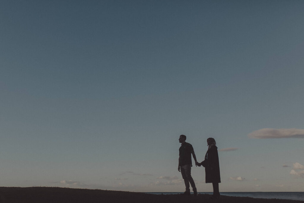 bride and groom portrait whale beach wedding