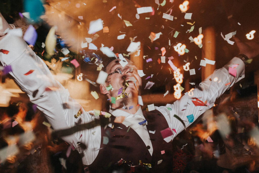 groom on dancefloor at mobys whale beach wedding