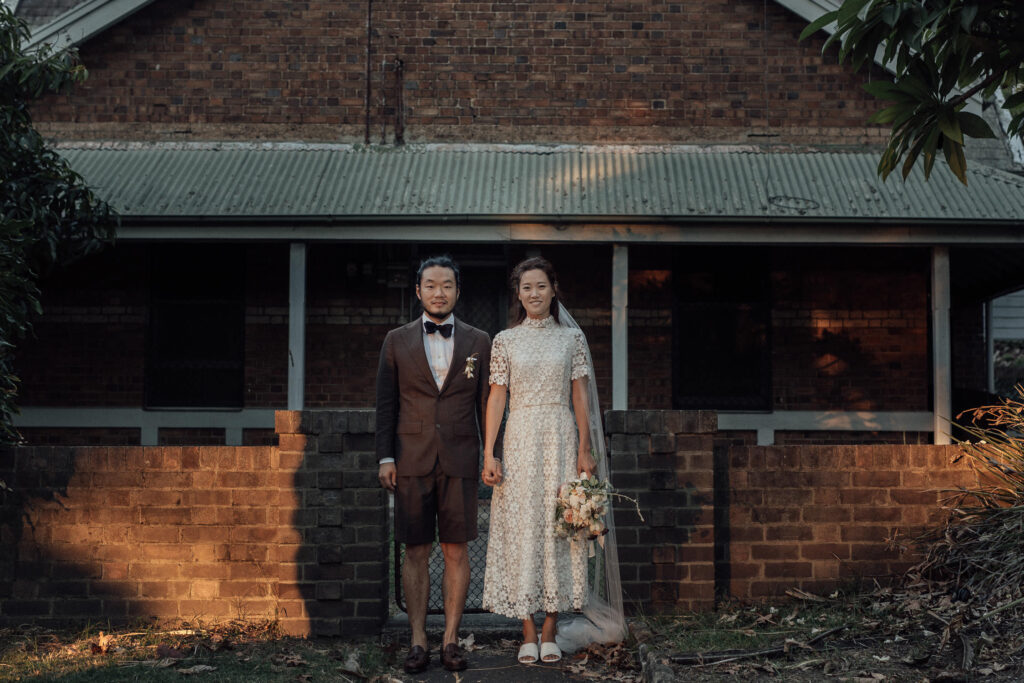 bride and groom portrait surry hills wedding