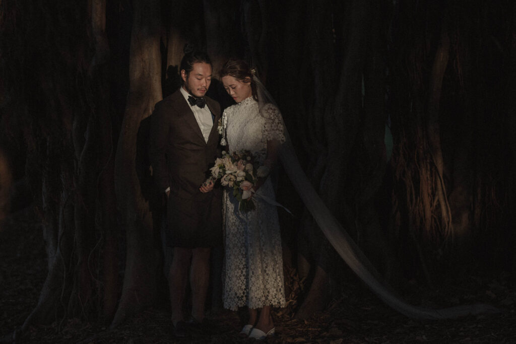 bride and groom portrait byron bay hinterland wedding