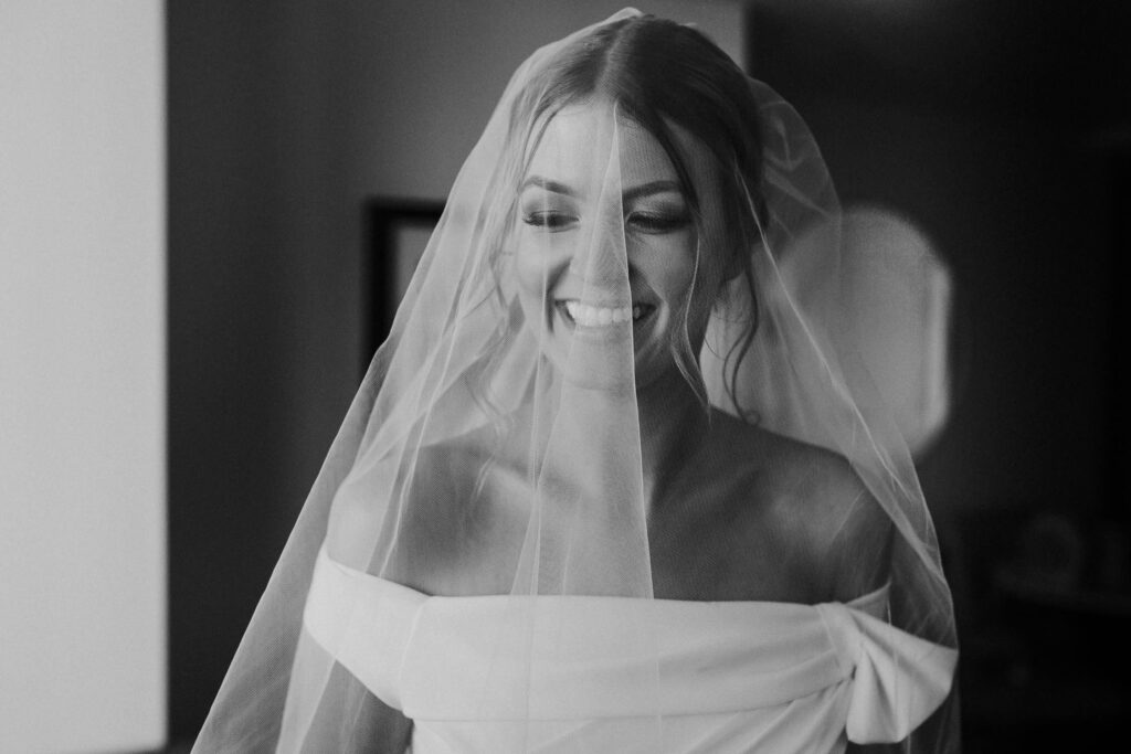 bride smiling at sydney wedding