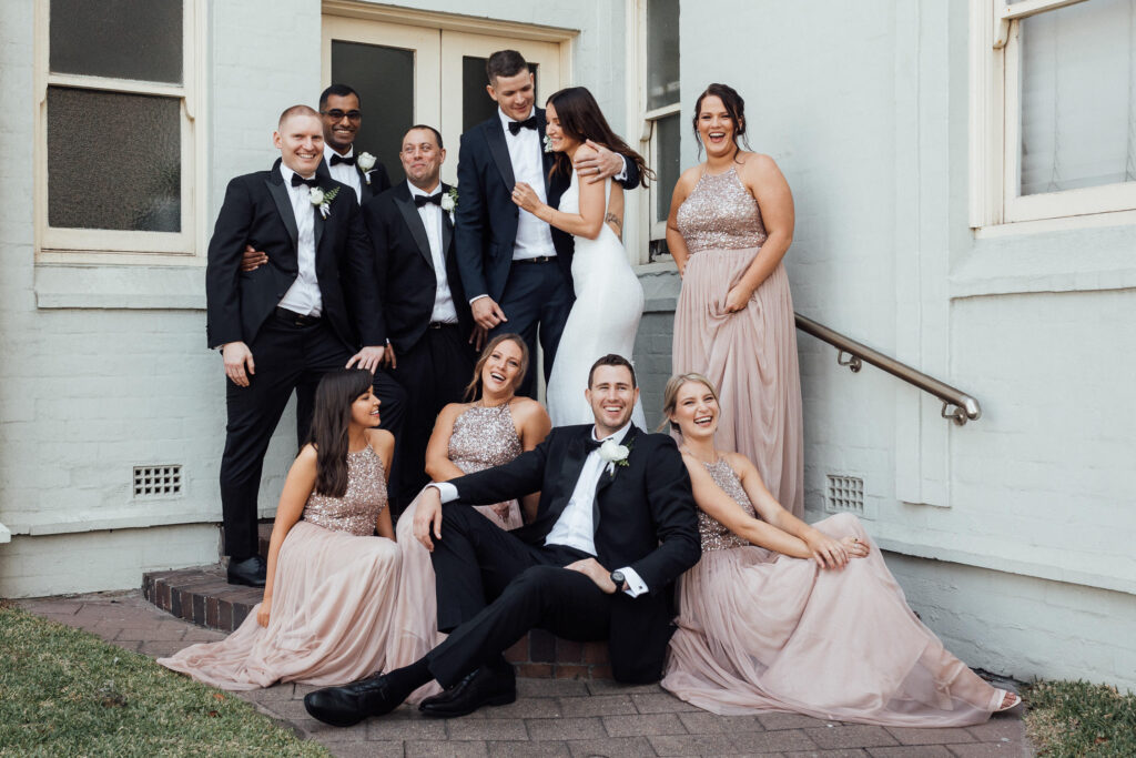 candid bridal party sunshine coast hinterland