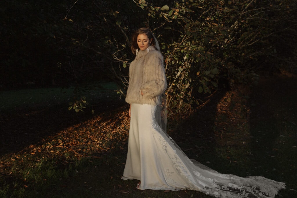 bride in sunlight at montrose house